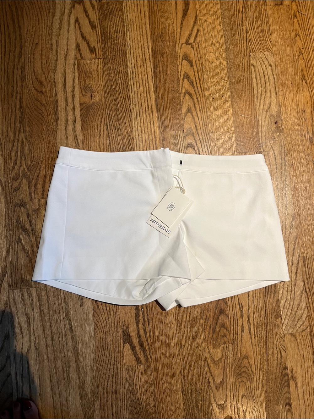 Peppermayo White Women's Skort Shorts with Overlap Front